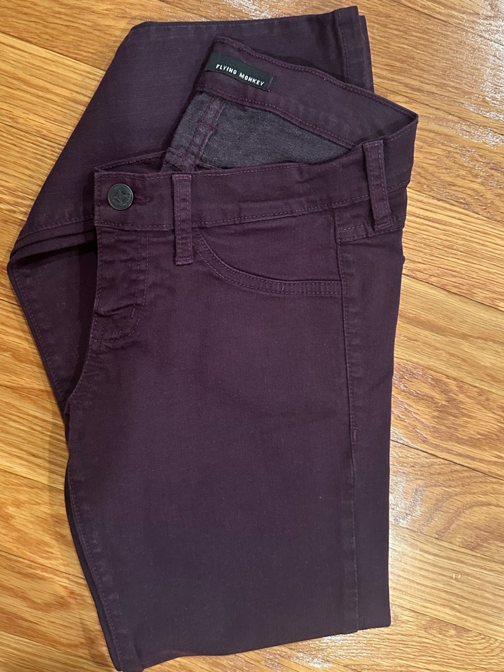 Flying Monkey Eggplant Purple / Deep Plum Skinny Jeans Size 3